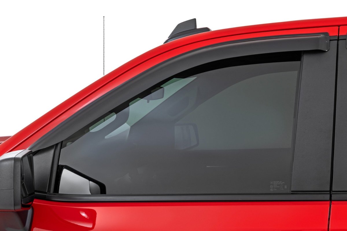 GMC 1500 Side Window Deflectors - Rough Country - Tape On Rain Guard - '19-'25